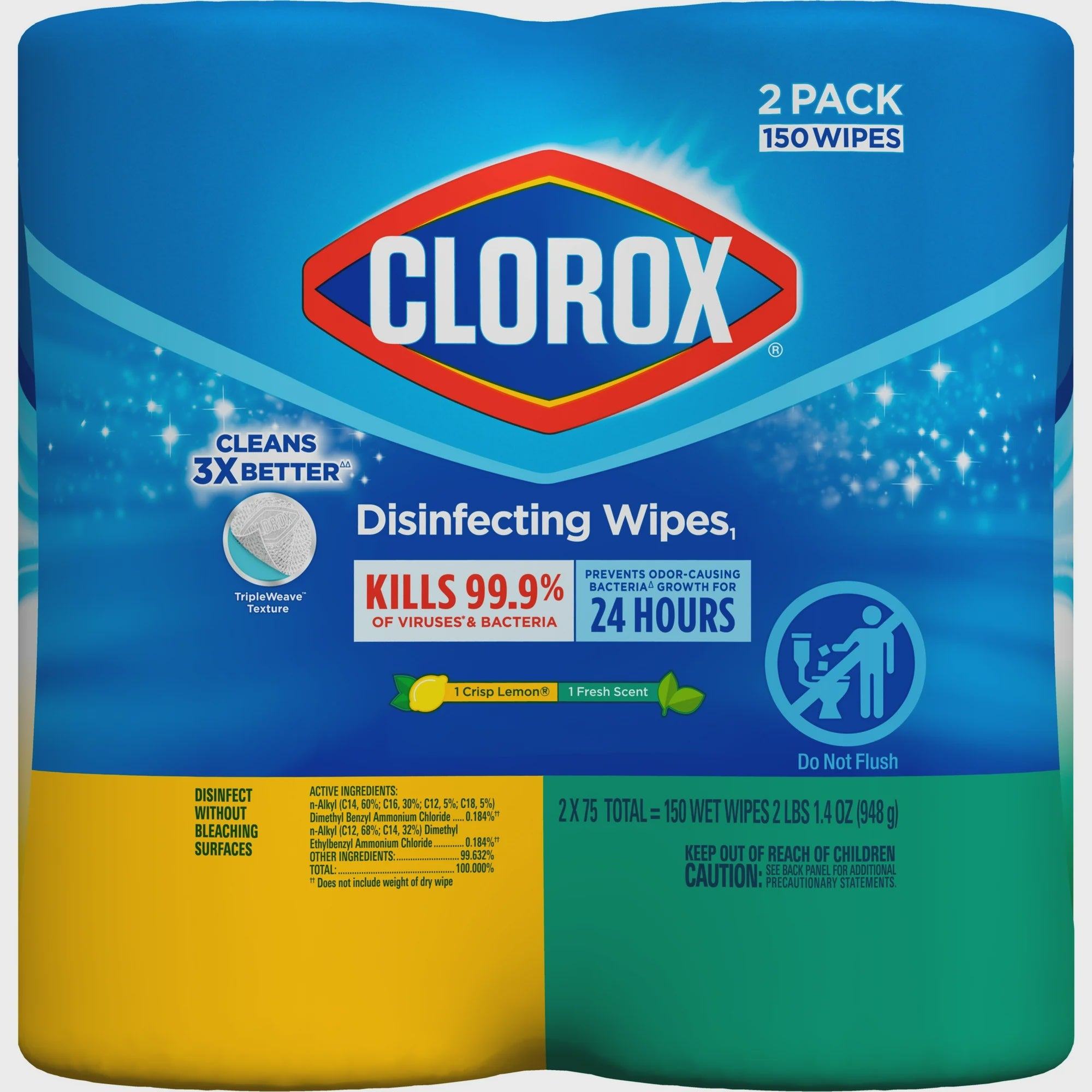 Clorox Wipes 2 Pk X75 ct