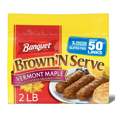 Banquet Brown 'n Serve Vermont Maple Sausage Links 50ct