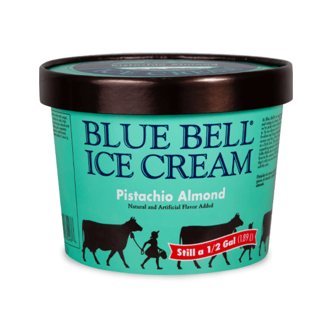 Blue Bell Pistachio Almond Ice Cream 1/2gal