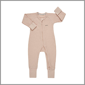 Bonds Waffle Zip Wondersuit Blush Pink-0-3mo