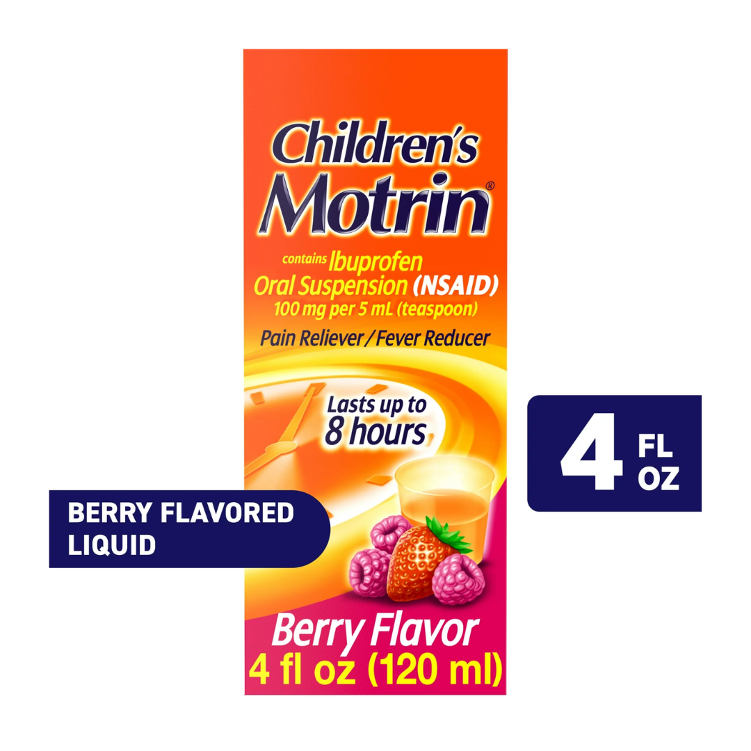 Children's Motrin Ibuprofen Kids Medicine Berry Flavored 4fl oz