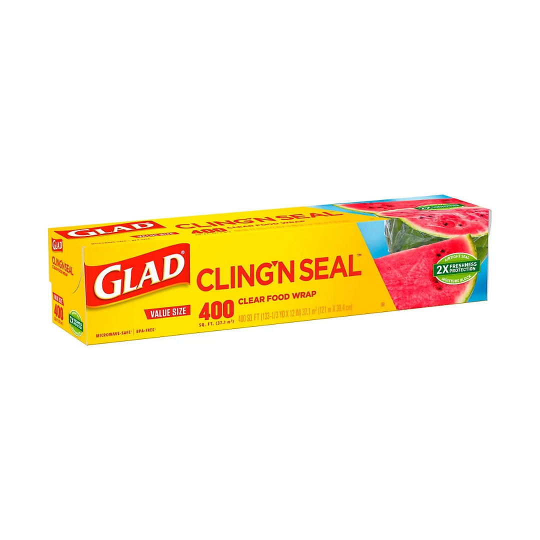 Glad Cling N Seal Clear Plastic Food Wrap 400sq ft