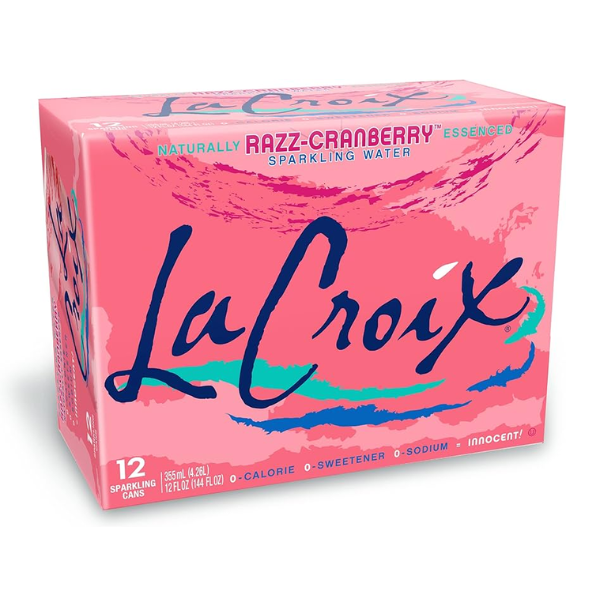 La Croix Cran Raspberry Sparkling Water Cans 12fl oz x 12