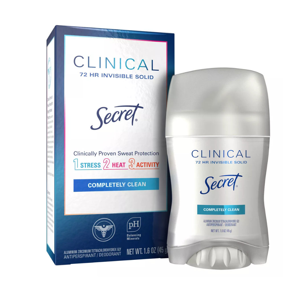 Secret Clinical Completely Clean 72HR Invisible Solid Antiperspirant Deodorant 1.6oz