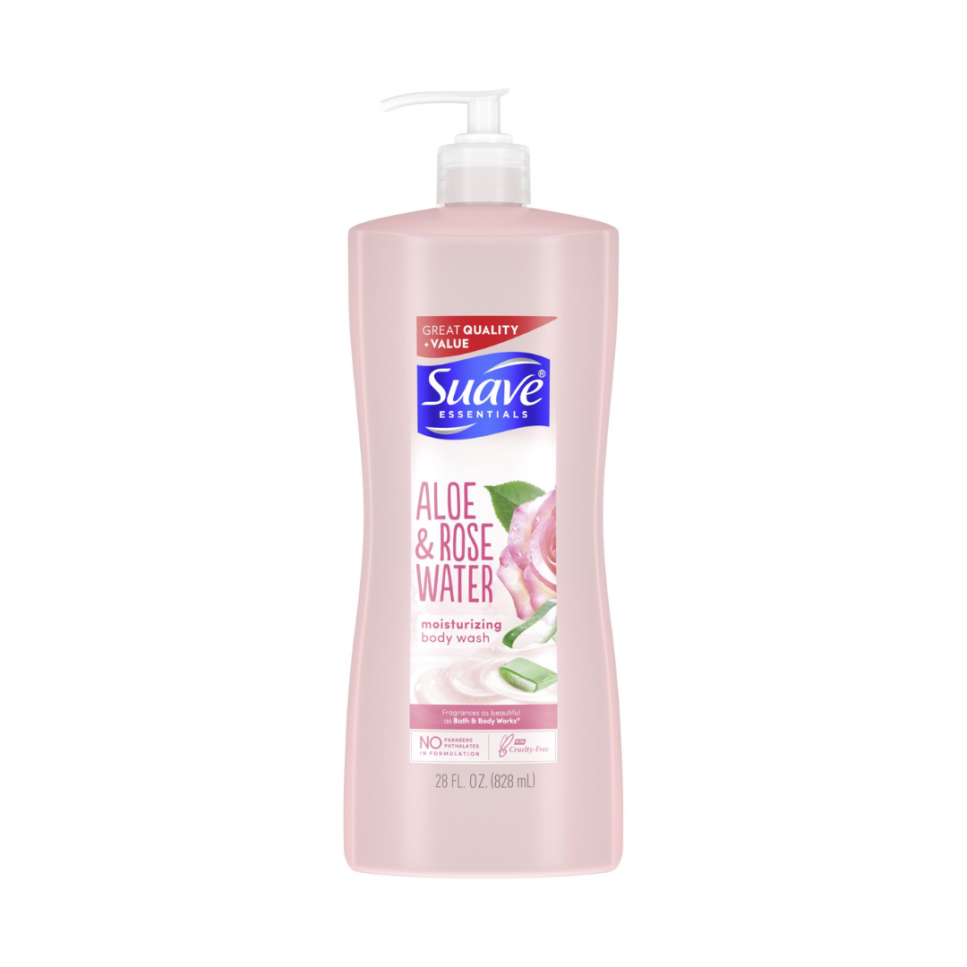 Suave Essentials Moisturizing Body Wash Aloe & Rosewater 28oz