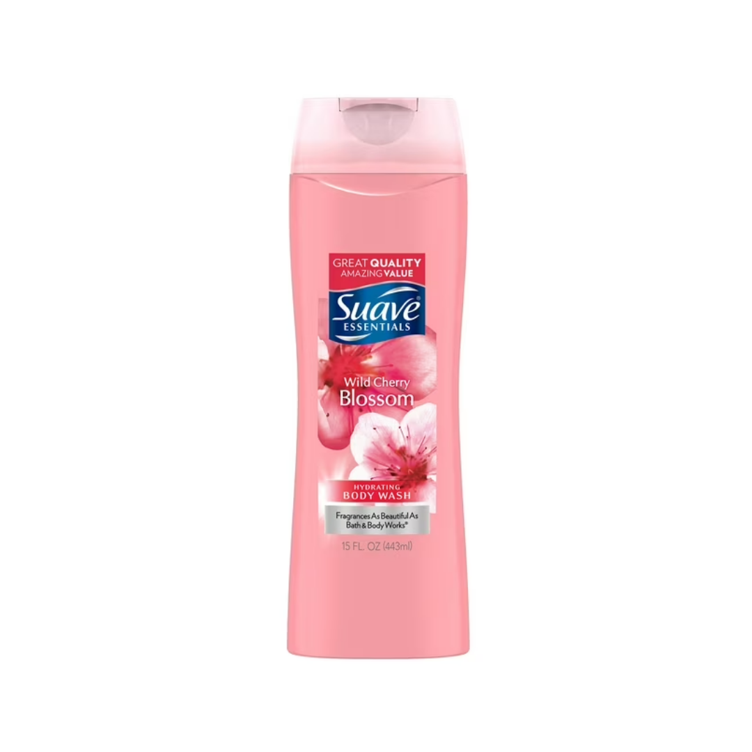 Suave Essentials Wild Cherry Blossom Body Wash 15oz