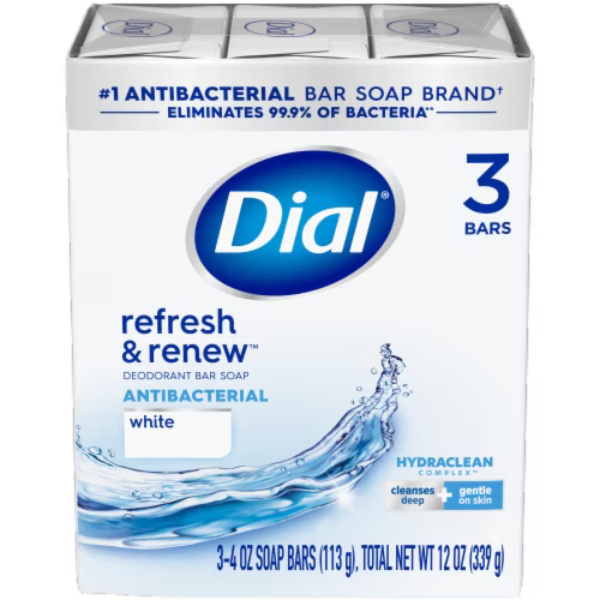 Dial Bar White Soap 3pk