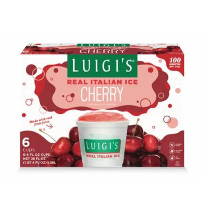 Luigi's Cherry Italian Ice Cups 6ct. 6oz