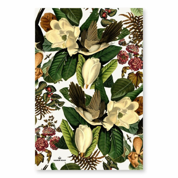 Manor Road Magnolia Blooms Microfiber Tea Towel