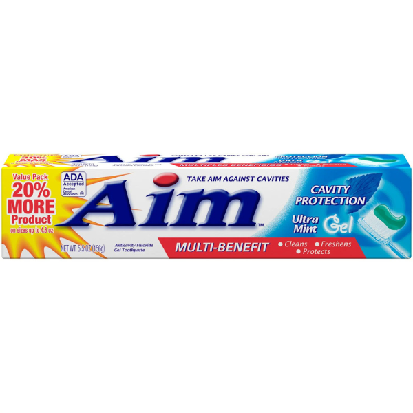 Aim Multi-Benefit Tartar Control Cool Mint Gel  5.5oz