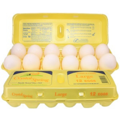 Crystal Spring Large White Eggs 1dz