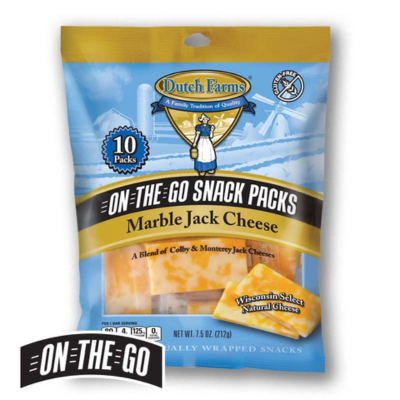 Dutch Farms Snack Packs Marble Jack Cheese 10ct