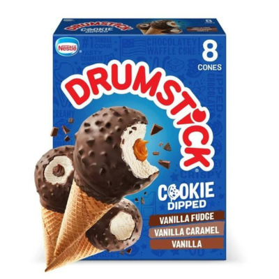 Nestle Drumstick Cookie Dipped Ice Cream Cones Variety Pack 8 Ct