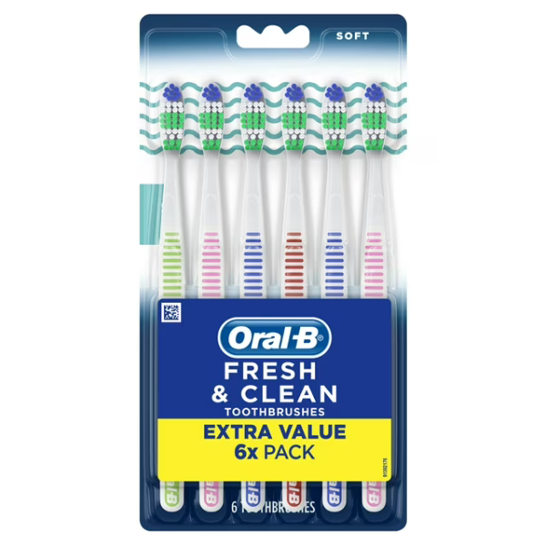 Oral-B Fresh & Clean Toothbrushes Soft 6ct