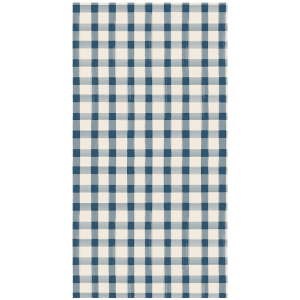 Navy Painted Check Guest Napkins 16ct