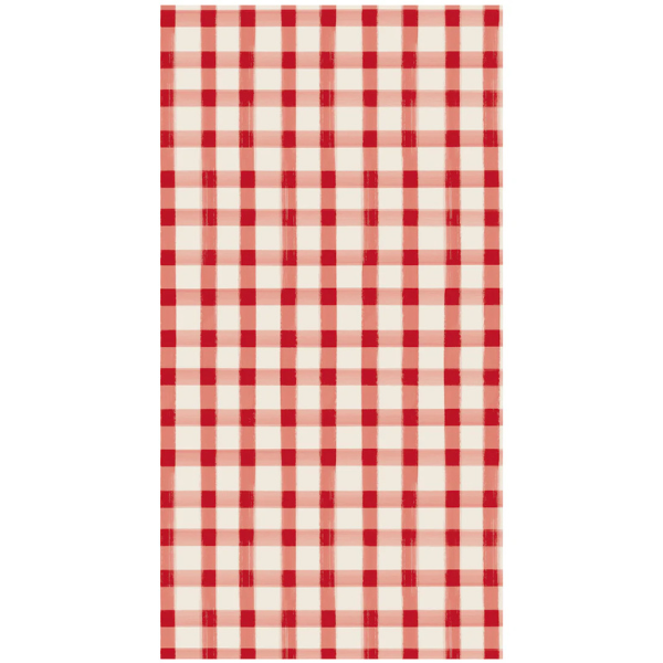 Red Painted Check Guest Napkin 16pk