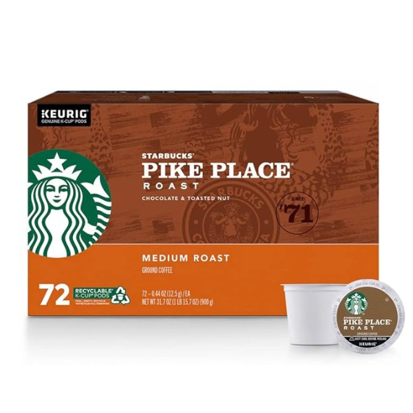 Starbucks Medium Roast Pike Place K-Cups 72ct