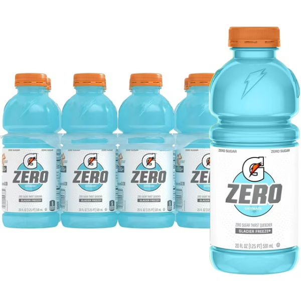Gatorade Zero Glacier Freeze Sports Drink 20fl oz x 8