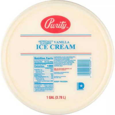 Purity Vanilla Ice Cream 4qt