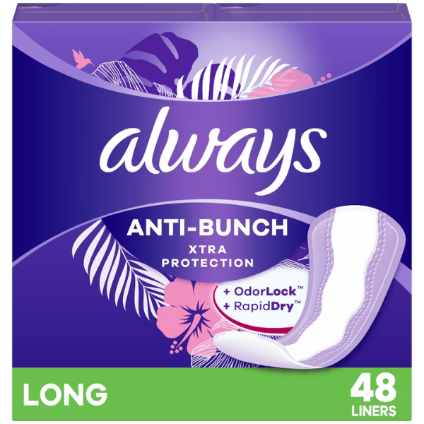 Always Anti -Bunch Unscented Long Pads 48ct