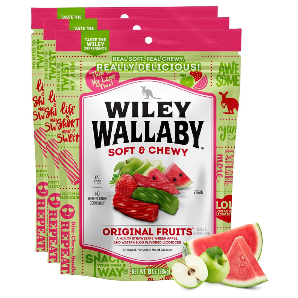 Wiley Wallaby Licorice Original Fruits, 10 oz