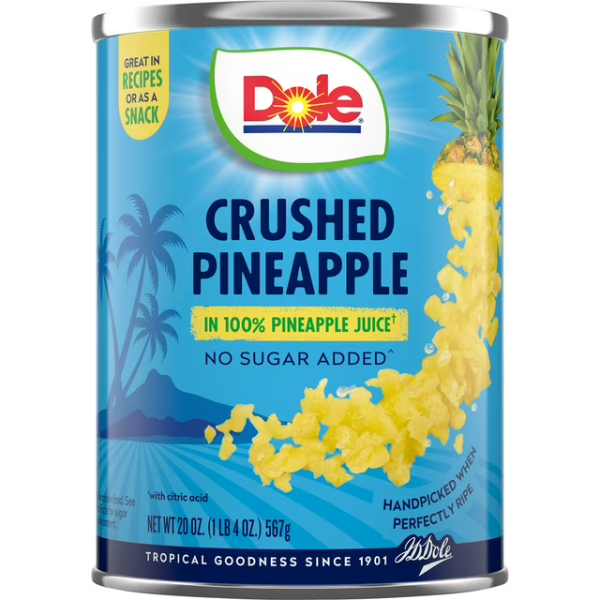 Dole Crushed Pineapple in 100% Juice 20oz