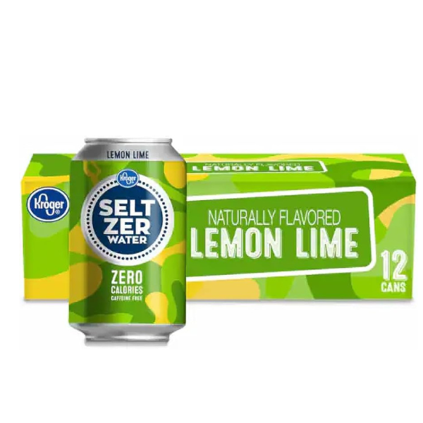 Kroger Lemon Lime Seltzer Water 12fl oz x 12