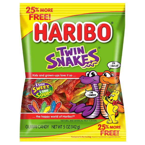 Haribo Twin Snakes 5ozs