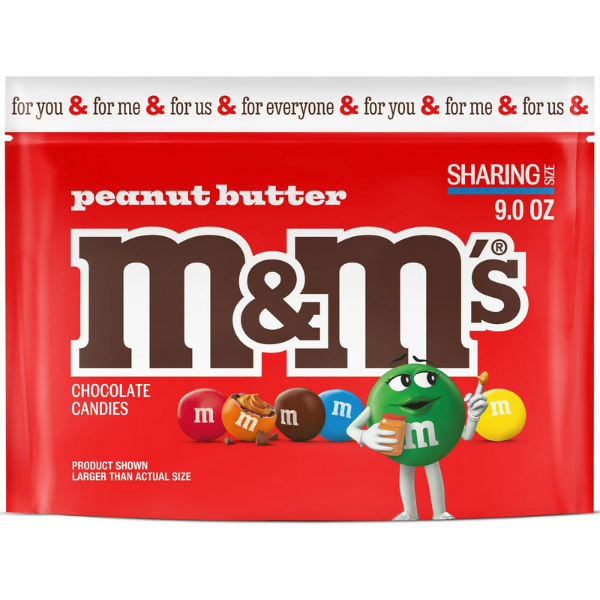 M&M's Sharing Size Peanut Butter Milk Chocolate Candies 9.6oz