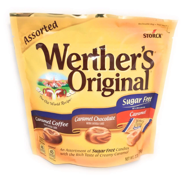 Werther's Original Assorted Carmel Coffee Chocolate Sugar Free 7.7oz