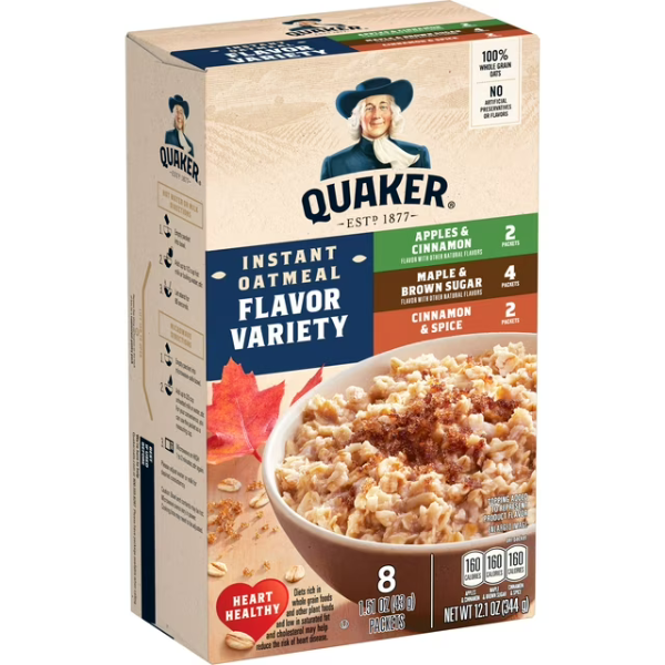 Quaker Variety Flavor Instant Oatmeal 8 ct