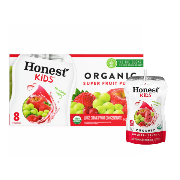 Honest Kids Super Fruit Punch Juice Pouches 8ct