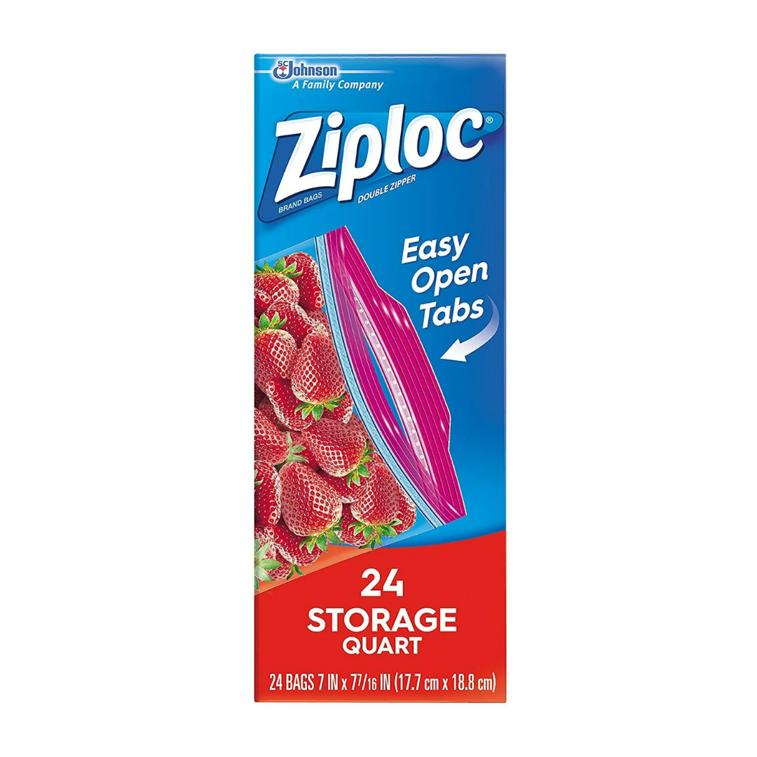 Ziploc Double Zipper Quart Storage Bags 24ct