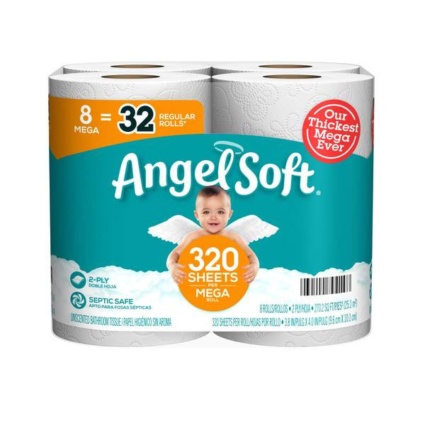 Angel Soft Mega Toilet Paper 8ct