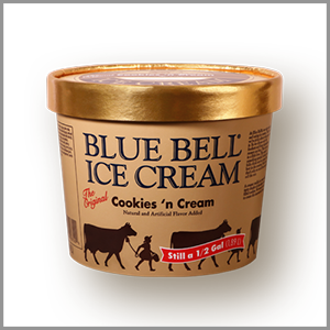 Blue Bell Cookies n' Cream Ice Cream 1/2gal