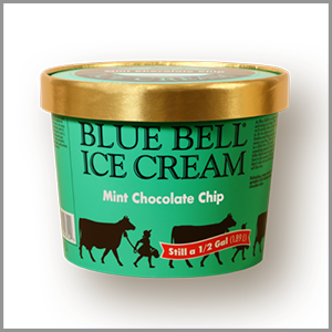 Blue Bell Mint Chocolate Chip Ice Cream 1/2gal