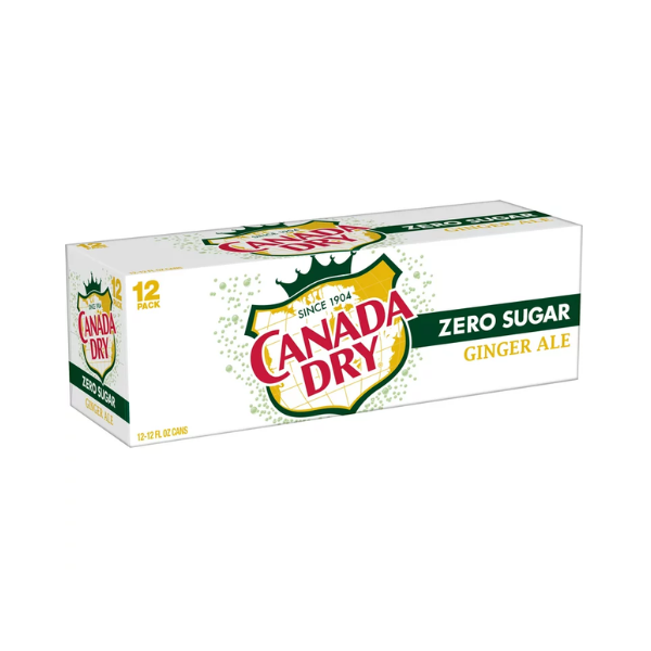 Canada Dry Zero Sugar Ginger Ale 12fl oz x 12