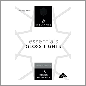 Elegante Essential Gloss Tights with Reinforced Toe Black M 3pk