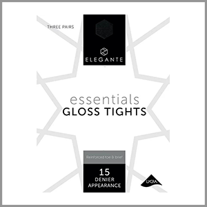 Elegante Essential Gloss Tights with Reinforced Toe Black S 3pk