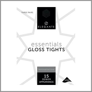 Elegante Essential Gloss Tights with Reinforced Toe Black XL 3pk