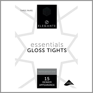 Elegante Essential Gloss Tights with Reinforced Toe Black L 3pk