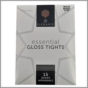 Elegante Essential Gloss Tights with Reinforced Toe Bronze Glow M 3pk