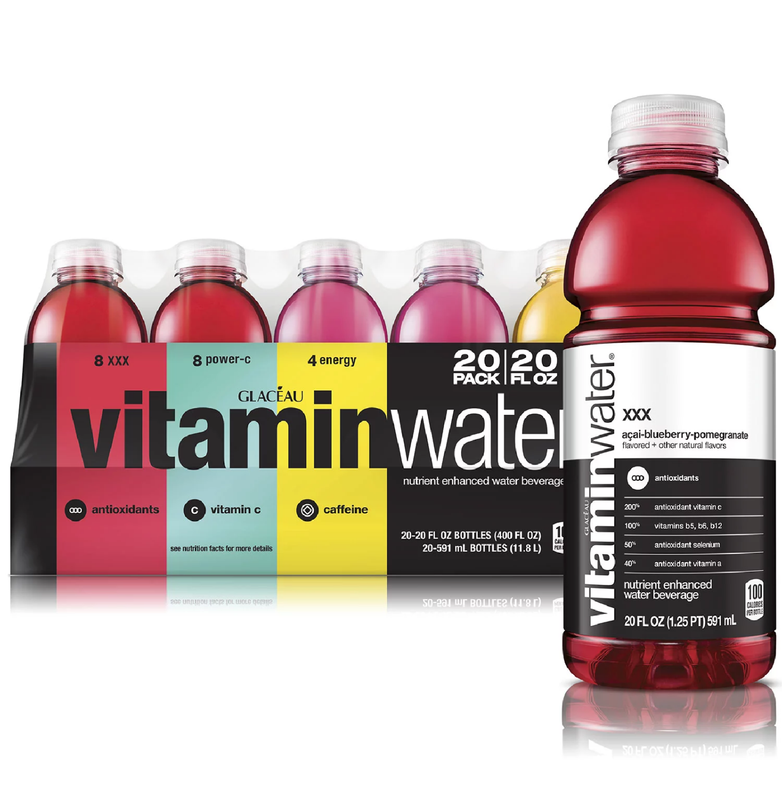 Glaceau Vitaminwater Variety Pack 20fl oz x 20