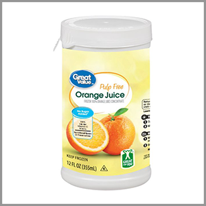 Great Value Pulp Free Frozen Orange Juice Concentrate 12oz