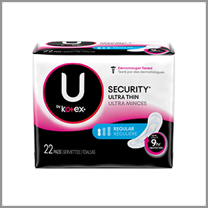 Kotex Security Ultra Thin Regular Pads 22ct