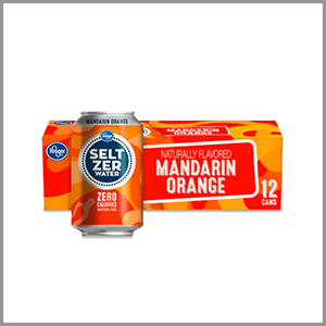 Kroger Mandarin Orange Seltzer Water 12fl oz x 12