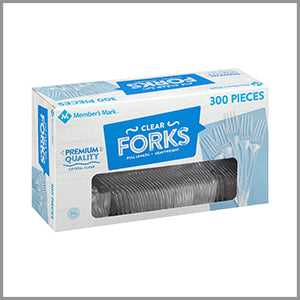 Member's Mark Clear Plastic Forks 300ct