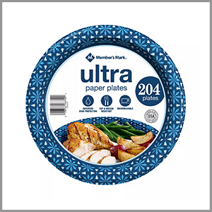 Member's Mark Ultra 10" Printed Paper Plates 204ct