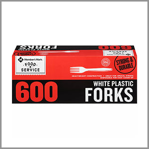 Member's Mark White Plastic Forks 600ct