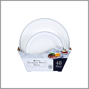 Member's Mark Premium Plastic Dinner & Dessert Plates 48ct